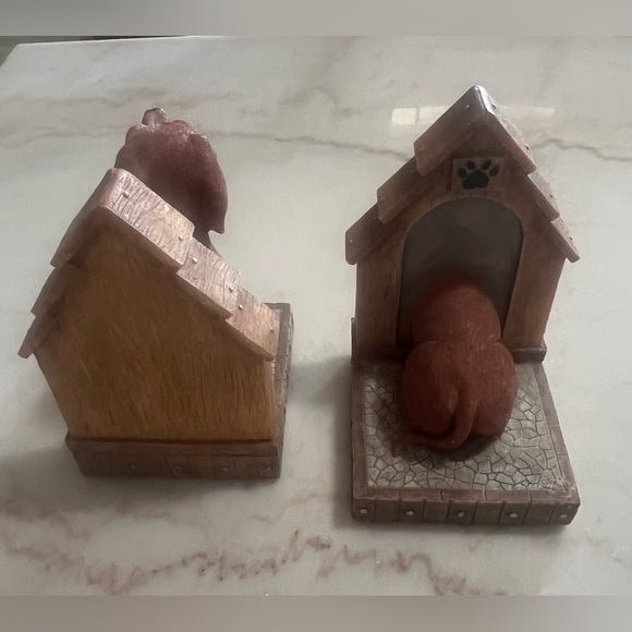 Vintage 2002 True Friends Play Ceramic/Wood Dachshund Bookends - Picture 4 of 12